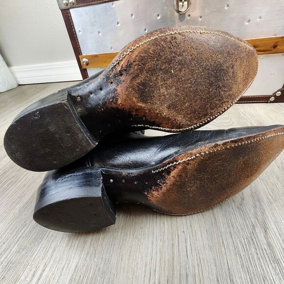 Justin Cowboy Western Leather Boots size 8.5 - Picture 8 of 11